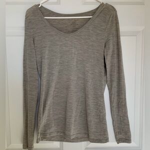 Woolx gray Layla merino wool long sleeve top small